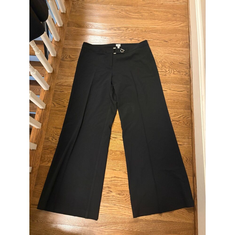 Y2K Caché Black Wide-Leg Dress Pants — Size 12